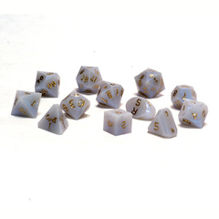 Gamescience Precision 12-Dice Set Blue Opal, Gold Ink