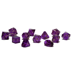 Gamescience Tanzanite Precision 12 Dice Set Gold ink