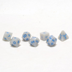 Gamescience Blue Opal Precision 7-Dice Set Blue ink