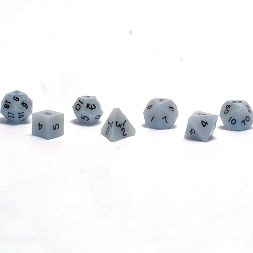 Gamescience Blue Opal Precision 7-Dice Set Black Ink