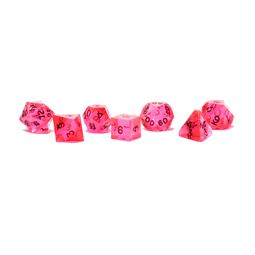 Gamescience Precision 7 Dice Set Rubellite w/Black ink