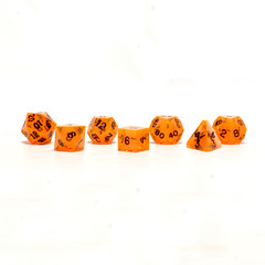 Gamescience Precision 7 Dice Set Sunstone w/Black Ink