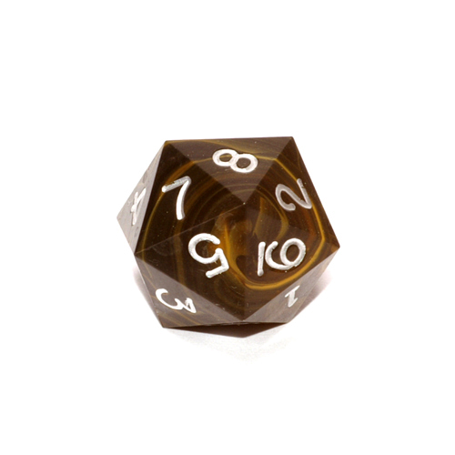 Tigers Eye Precision d20 (0-9 Twice) Inked