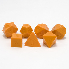 Pumpkin Orange Precision 7 Piece Dice Set no ink