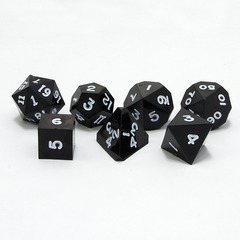 Coal Black Precision 7 Piece Dice Set inked