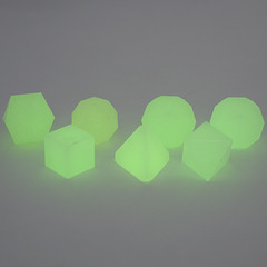 Green Glow Precision 7 Piece Dice Set no ink