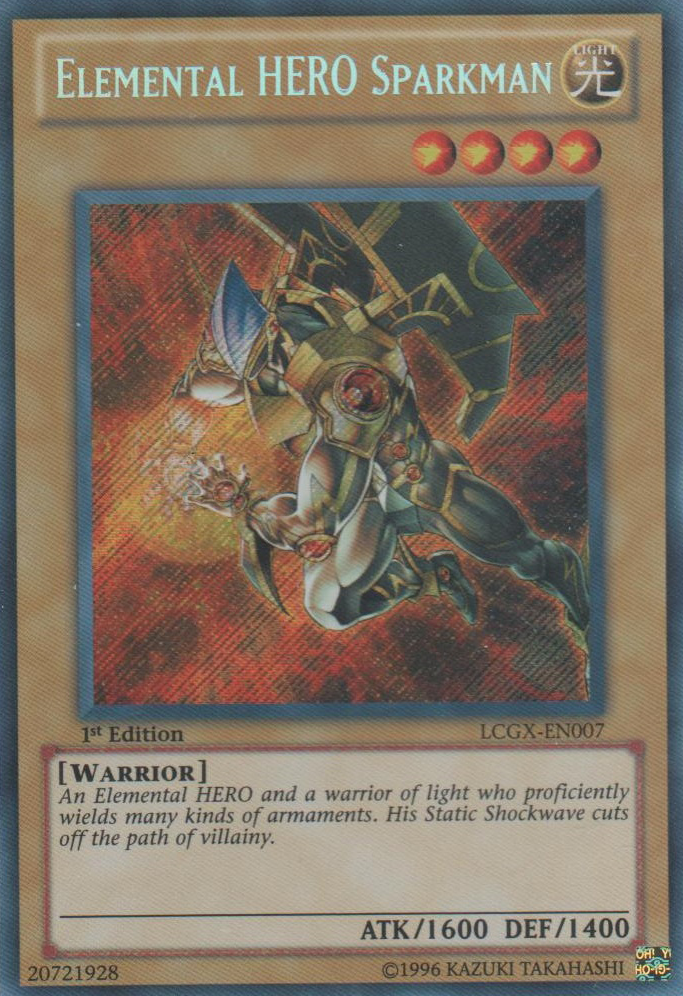 Elemental HERO Sparkman (Alternate Art) - LCGX-EN007 - Secret Rare - Unlimited Edition