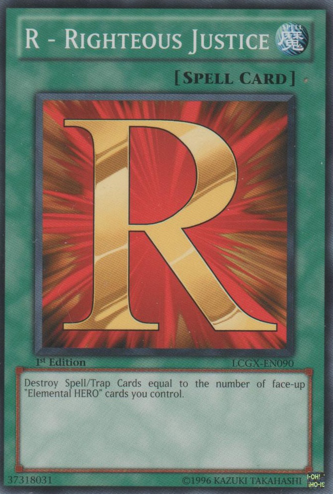 R - Righteous Justice - LCGX-EN090 - Common - Unlimited Edition
