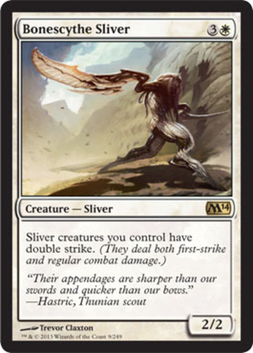 Bonescythe Sliver 1x FOIL MTG M14 2014 Core Set Rare MINT white Bonescythe Sliver 1x FOIL MTG M14 2014 Core Set Rare MINT white