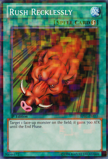 Rush Recklessly - BP02-EN133 - Mosaic Rare - 1st Edition
