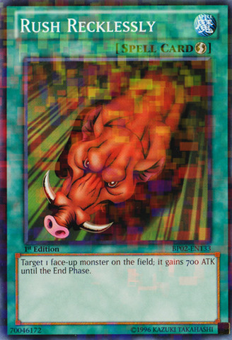 Rush Recklessly - BP02-EN133 - Mosaic Rare - 1st Edition