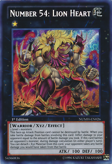 Numero 54 : Cœur de Lion - NUMH-EN026 - Secret Rare - 1ere edition // Number Hunters