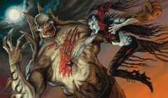 Artists of Magic Series Playmat - Nosferatu VS Zombielord by Thomas Baxa