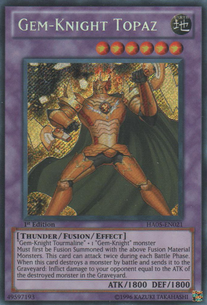Gem-Knight Topaz - HA05-EN021 - Secret Rare - Unlimited Edition Gem-Knight Topaz - HA05-EN021 - Secret Rare - Unlimited Edition