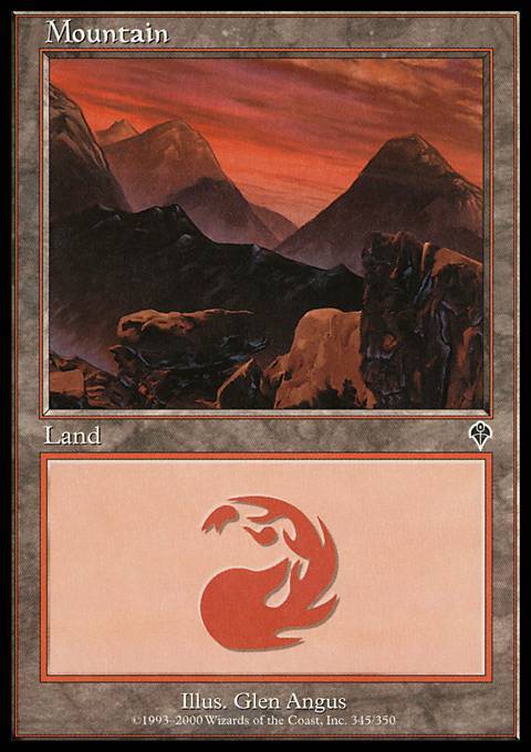 Mountain (345) ~ Damaged Invasion MTG Magic UltimateMTG Land Card