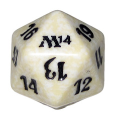 Magic Spindown Die - Magic 2014 Core Set M14 - White