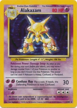 Alakazam - 1/102 - Holo Rare - Unlimited Edition