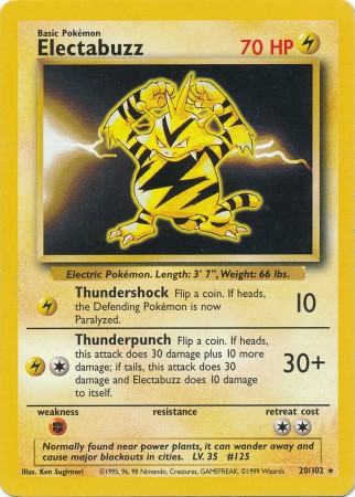 Electabuzz - 20/102 - Rare - Unlimited Edition