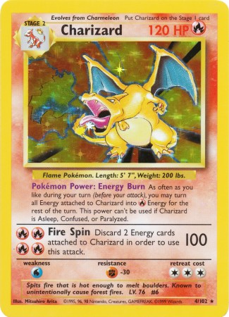 Charizard - 4/102 - Holo Rare - Unlimited Edition