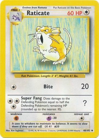 Raticate - 40/102 - Uncommon - Unlimited Edition