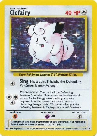 Clefairy - 5/102 - Holo Rare - Unlimited Edition