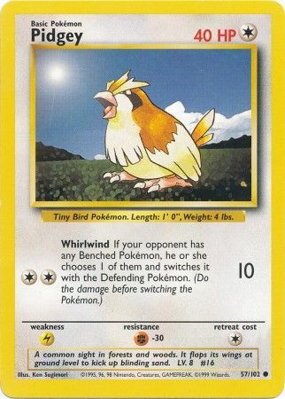 Pidgey - 57/102 - Common - Unlimited Edition