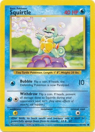 Squirtle - 63/102 - Common - Unlimited Edition