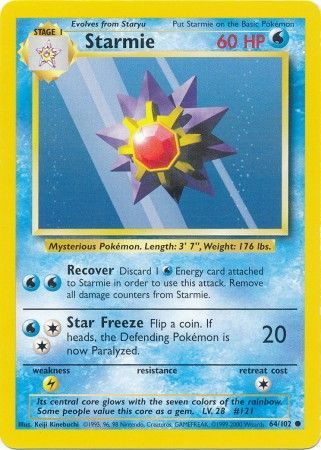 Starmie - 64/102 - Common - Unlimited Edition