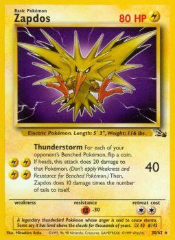 Zapdos - 30/62 - Rare - Unlimited Edition