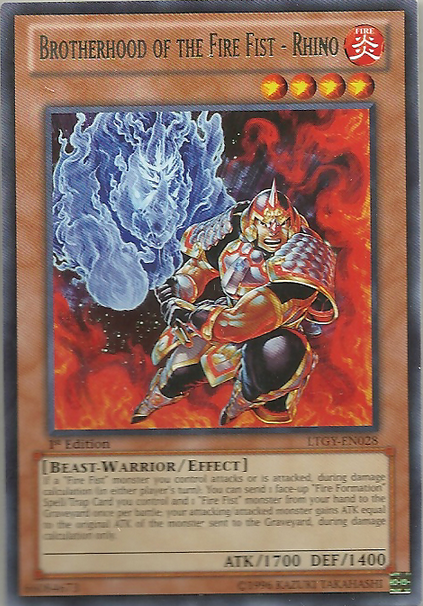 Brotherhood of the Fire Fist - Rhino LTGY-EN028 Rare Unlimited Edition