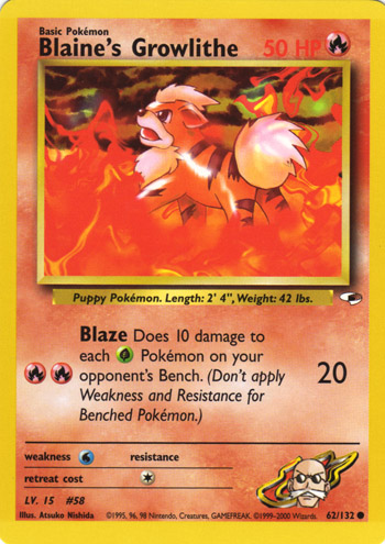 Blaines Growlithe - 62/132 - Common - Unlimited Edition