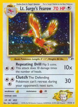 Lt. Surges Fearow - 7/132 - Holo Rare - Unlimited Edition