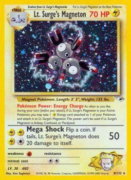 Lt. Surges Magneton - 8/132 - Holo Rare - Unlimited Edition