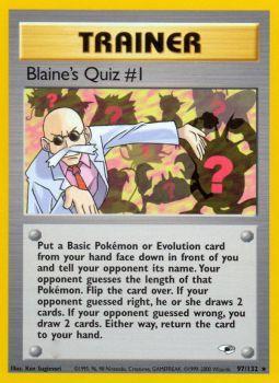 Blaines Quiz #1 - 97/132 - Rare - Unlimited Edition