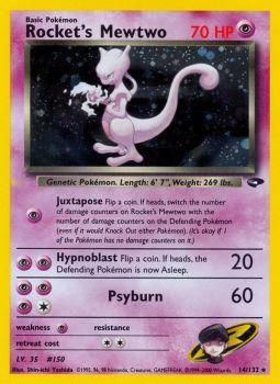 Rockets Mewtwo - 14/132 - Holo Rare - Unlimited Edition