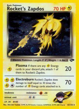 Rockets Zapdos - 15/132 - Holo Rare - Unlimited Edition