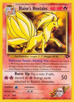 Blaines Ninetales - 21/132 - Rare - Unlimited Edition