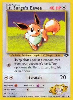 Lt. Surges Eevee - 51/132 - Uncommon - Unlimited Edition