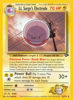 Lt. Surges Electrode - 52/132 - Uncommon - Unlimited Edition