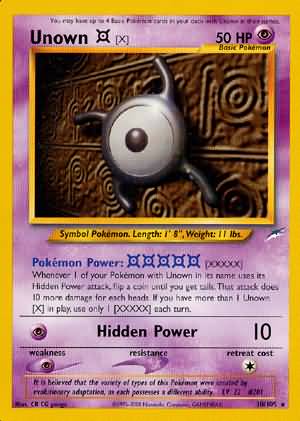 Unown [X] - 30/105 - Rare - Unlimited Edition