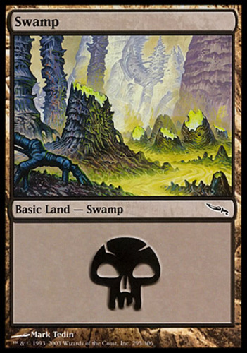 mtg 沼/Swamp　Foil MTG Swamp (295) - Foil, Mirrodin, Moderately Played, English | eBay