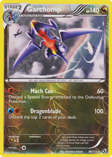 Garchomp - 96/113 - Holo Rare - Reverse Holo