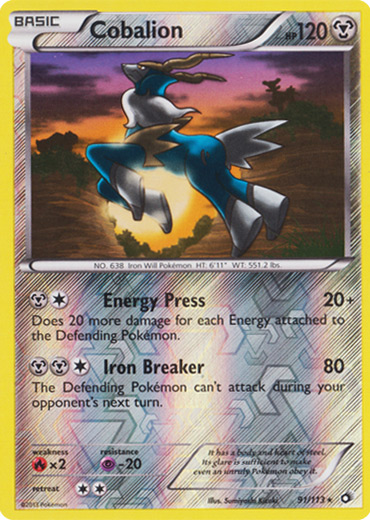 Cobalion - 91/113 - Holo Rare - Reverse Holo